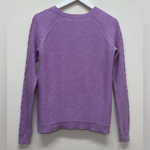 Talbots Women’s Lavender Cable Knit Sweater Long Sleeve Sz P - Picture 6 of 6